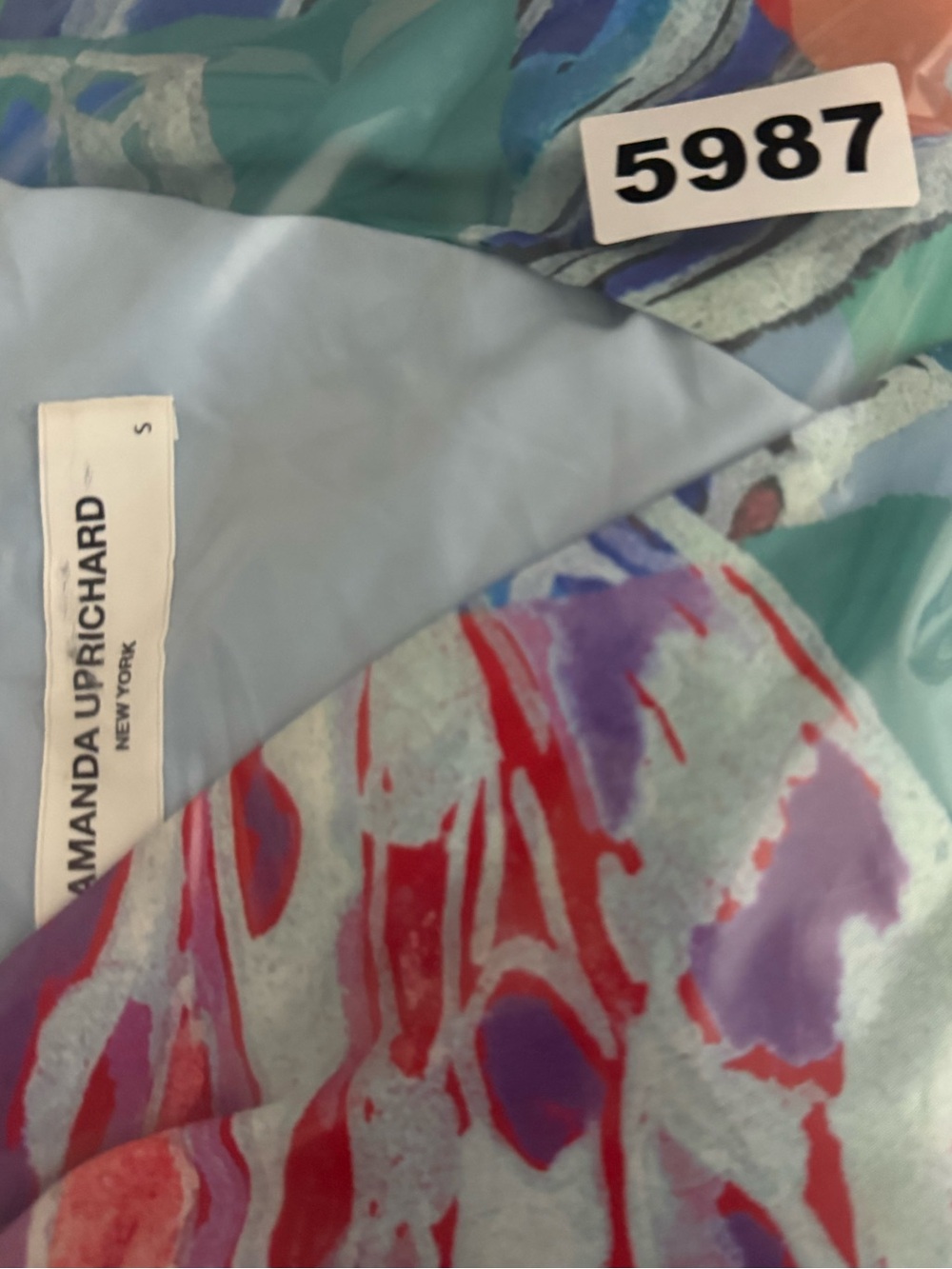 Amanda Uprichard Pastel Floral Wrap Mini Dress in Pink Blue Green - Picture 6 of 6